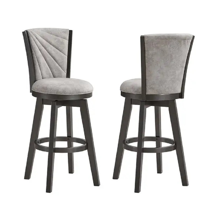 Radney 24" Upholstered Counter Hight Swivel Stools (Set of 2), Extra Tall (45” Seat Height)