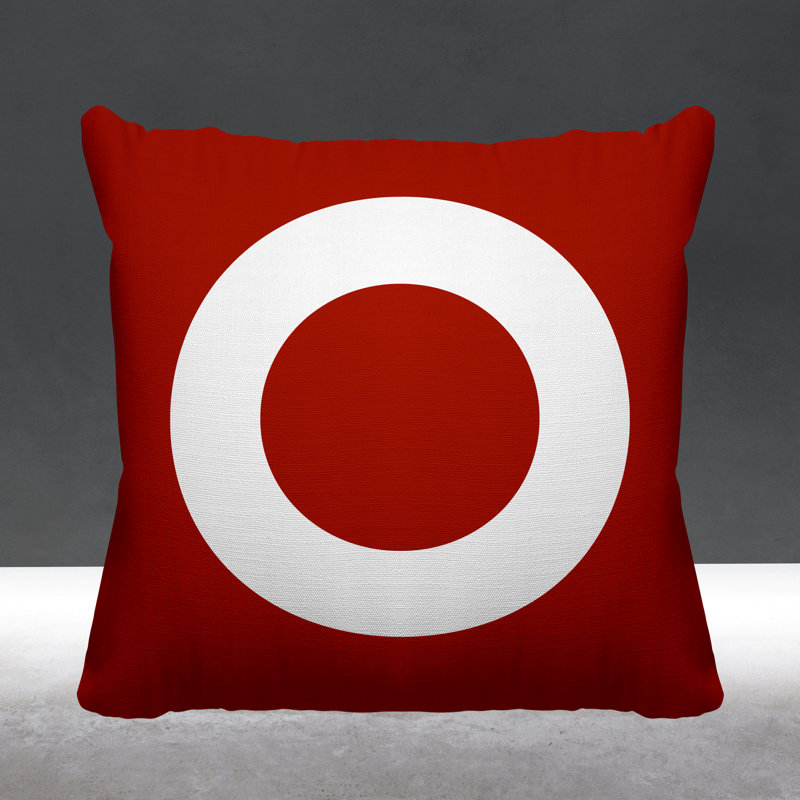 Coussin décoratif intérieur / extérieur Spencer Circle, 19 po x l 19 po, Rouge