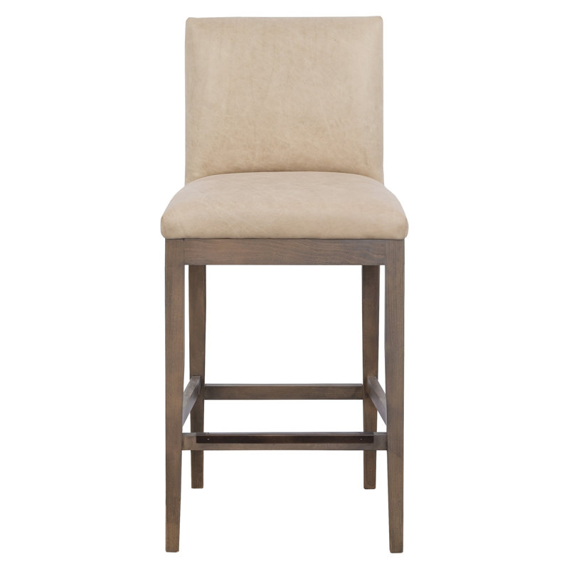 Nova Leather Bar Stool, 29.75" Bar Height, 1111 Brown, Almond Buff