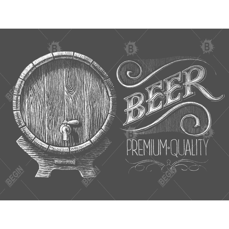 «Old Beer» - Toile encadrée pour la cuisine gastronomique