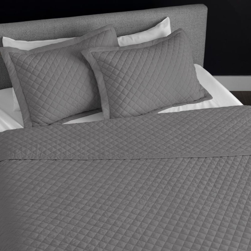 Lux Microfiber / Microsuede Sham Set, Standard, Graphite