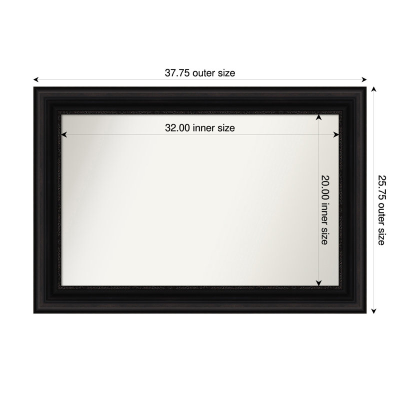 Miroir mural Senaiya, Rectangle, 25,75 po x 37,75 po