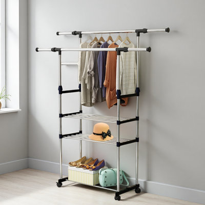 Support à vêtements extensible pour vêtements suspendus