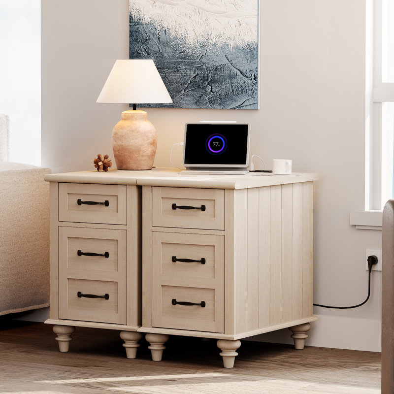 Hadwiga End Table, Beige