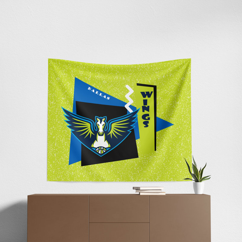 WNBA «Dallas Wings», tapisserie murale décorative «Funky Fresh», ventilateur de basketball, 34 po x 40 po