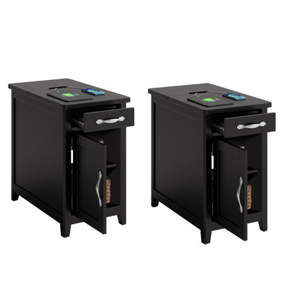 Ensemble de 2 tables de bout et station de charge Callison