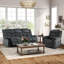 Ensemble de salon 2 pièces inclinable manuel en microfibre classique - Fauteuil inclinable et canapé-1586747461