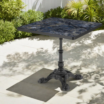 Tables de patio durables, marbre fritté de 31,5 pouces, salle à manger moderne