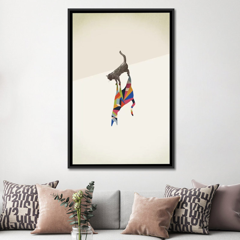 « walking shadow cat i », impression sur toile tendue, H 60 po x l 40po x P 1,5 po, Toile tendue