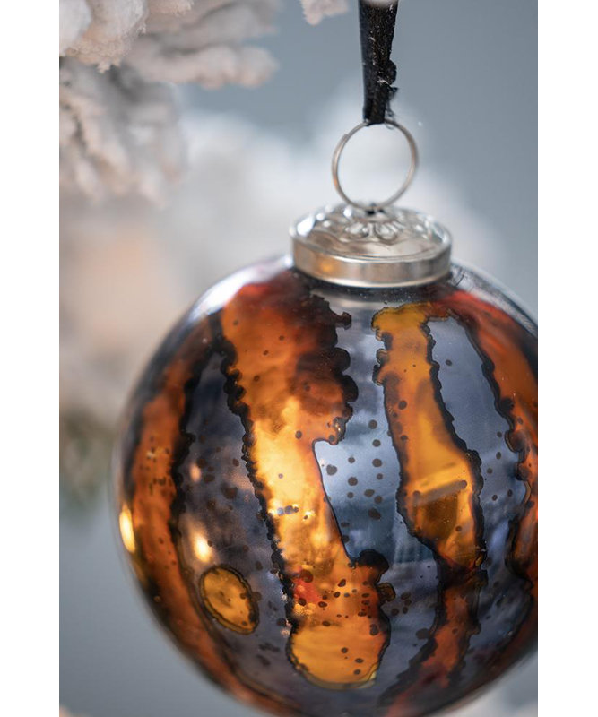 Ensemble de 6 boules de Noël modernes en verre | Décoration de fête de 3,9 pouces