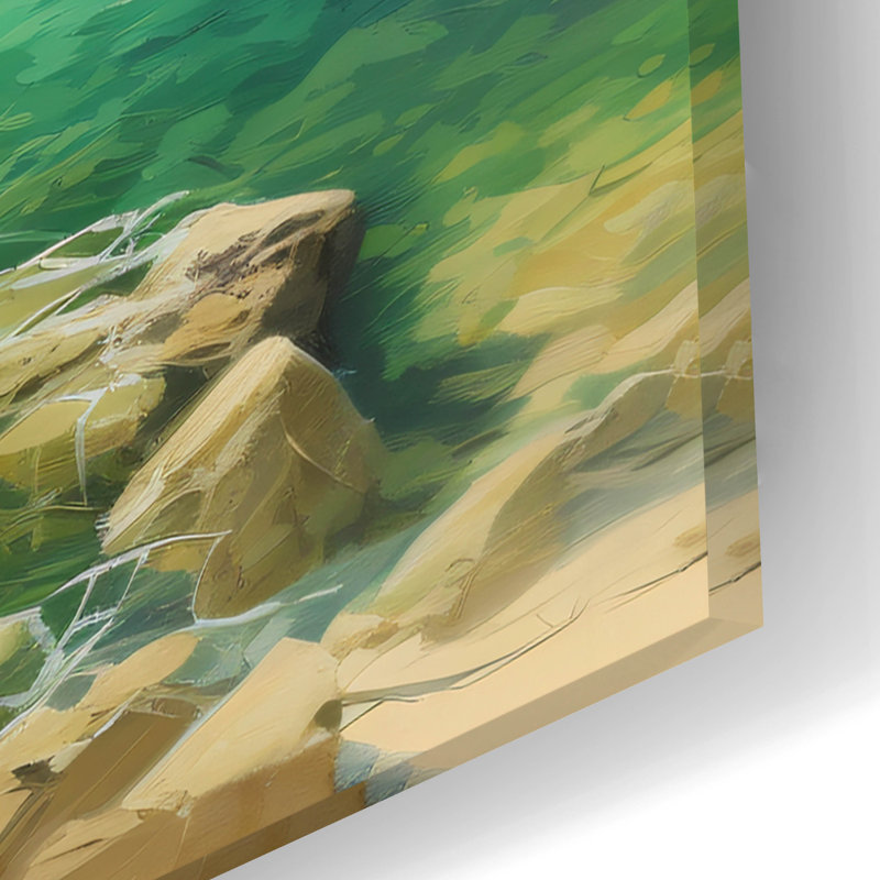 Art mural en verre épique «Clear Water» par r3darch0n, H 16 po x l 24 po x P 0,2 po