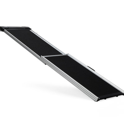 Rampe d'escalade noire pliable pour chien en aluminium avec patins antidérapants et de contrôle, pour tous les chiens de taille facile à nettoyer et stable