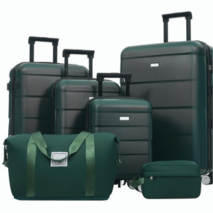 Hardshell Luggage Sets 6 Piece with 2 Bags,Carry on Suitcase with Handle Password Lock Double Spinner Wheels, Lightweight 16"+20"+24"+28" Luggages