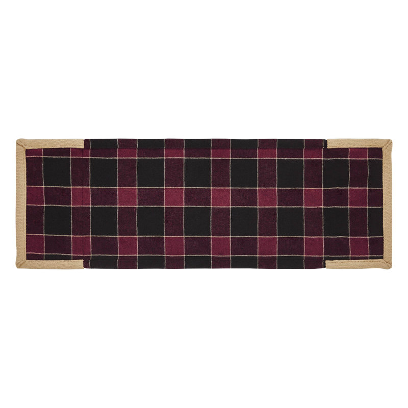 Quogue Rectangle Plaid Cotton Table Runner, 24" L x 8" D