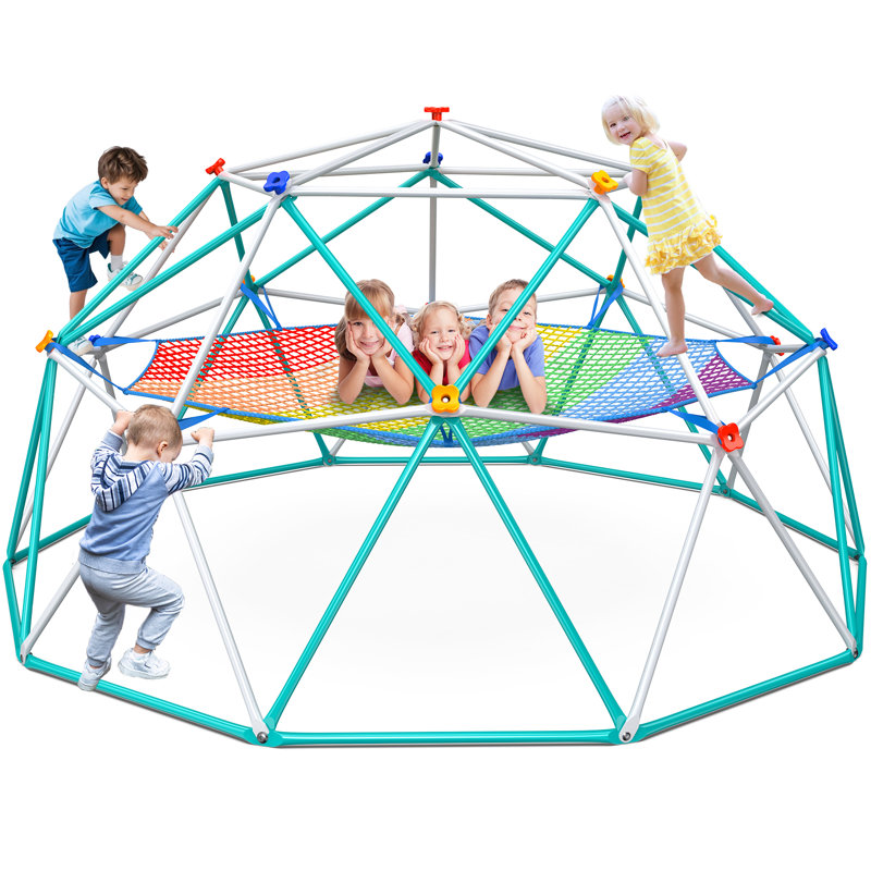 10FT Monkey Bar Dome Climber with Web Hammock