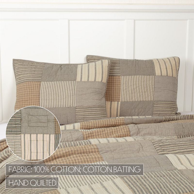 Sawyer Mill Charcoal Patchwork Cotton Standard Sham