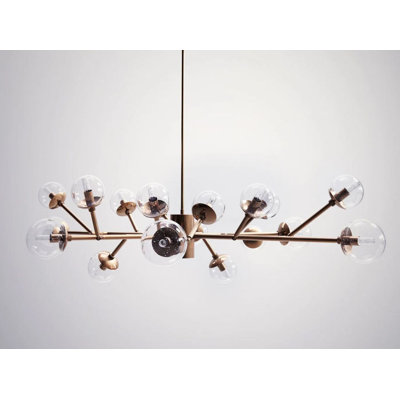 Erikson 18-Light Sputnik Linear Chandelier – Metal Frame with Glass Shades, Modern Luxury Lighting