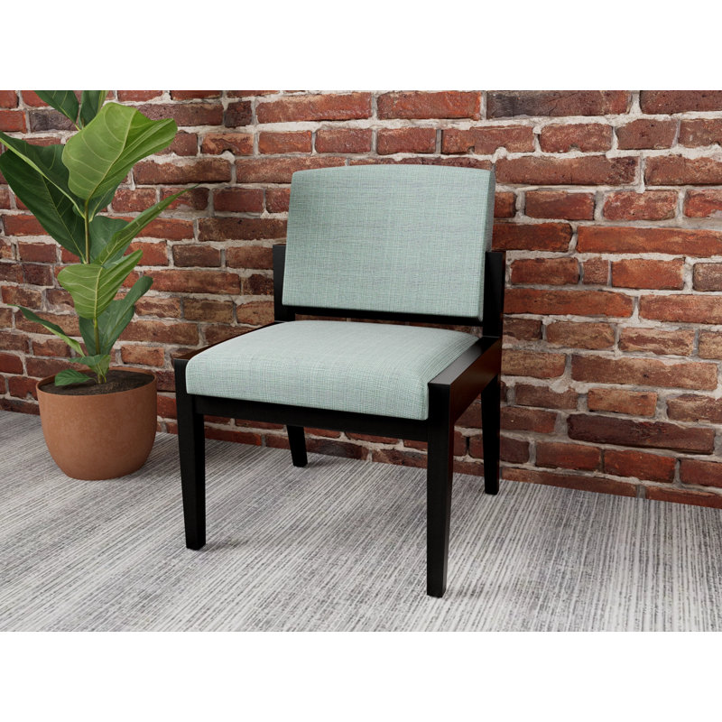 Chaise d’invité Amherst, Noir, Chambray écume de mer