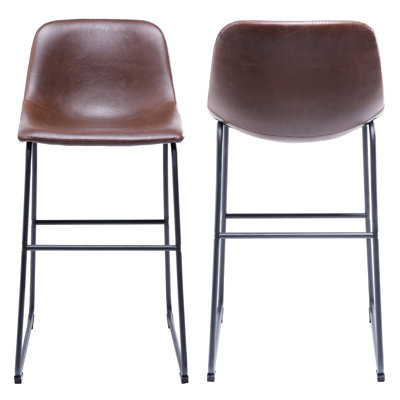 Parveena PU Leather Bar Stools With Back
