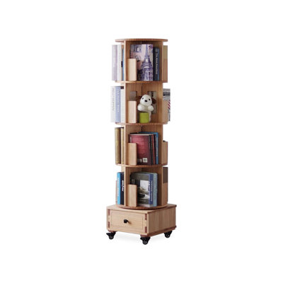 Burlywood Modern Solid wood Rotating Bookshelf