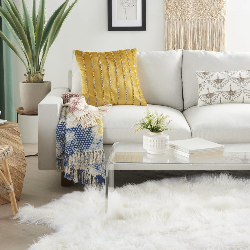 Housse de coussin carré et insert, Doré