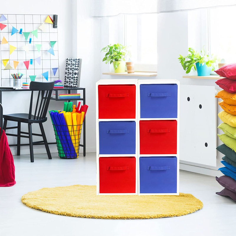 Ensemble de bacs de rangement en tissu, Rouge