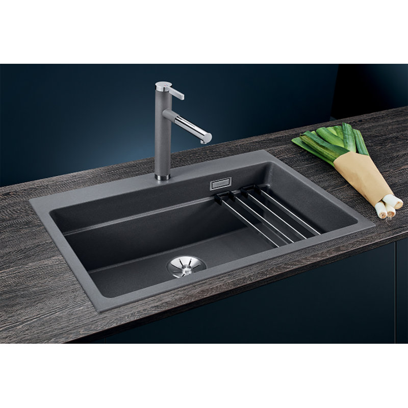 Etagon Single Bowl Inset Kitchen Sink, Anthracite