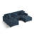 5 - Piece Upholstered Blue Chenille Modular Sectional Sofa with Throw Pillows & Removable Ottomans-1525103409-1525103408