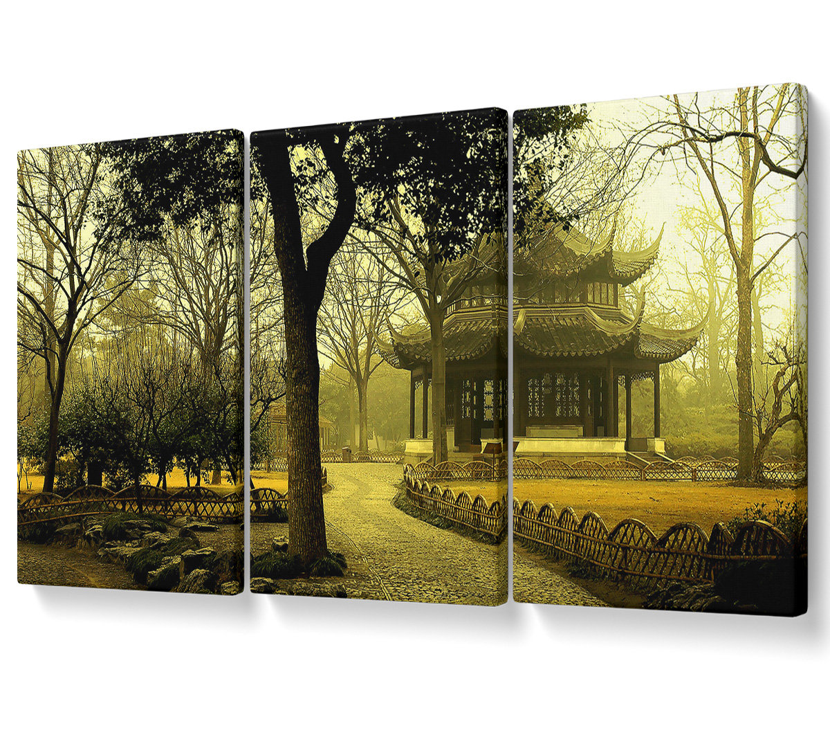 Ebern Designs Autumn in Asia - 3 Piece Wrapped Canvas Graphic Art ...