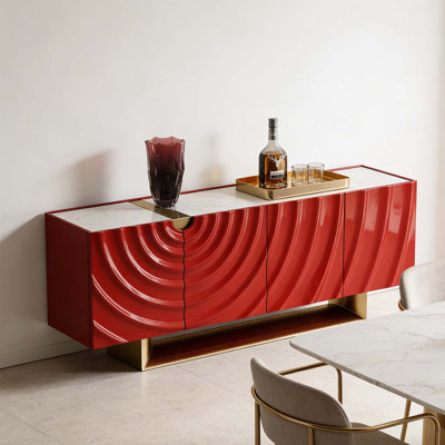 Buffet Luxe Red Wave - Quand l'art rencontre la fonction