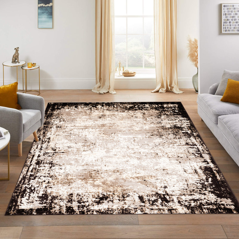 Abstract Area Rug, Brown, Rectangle 160 x 230 cm