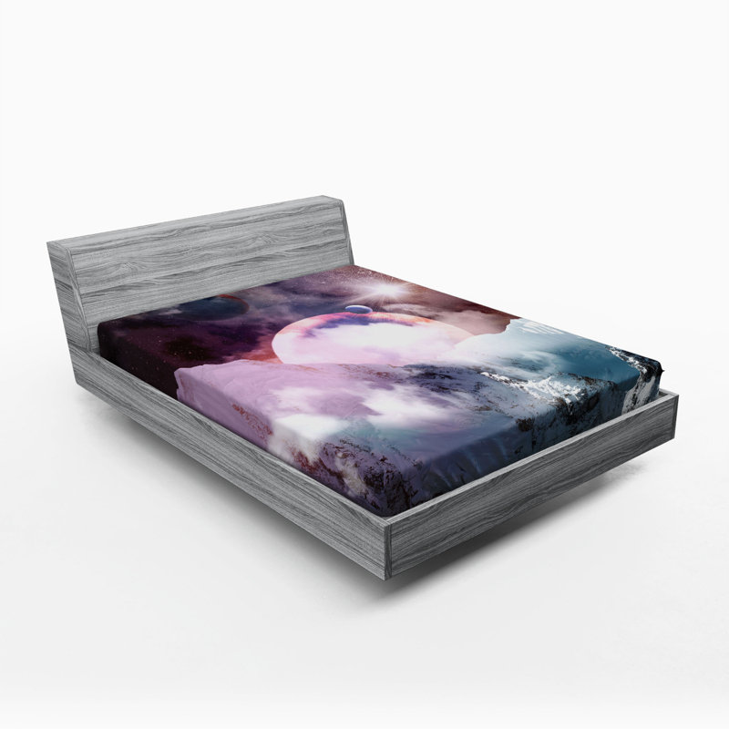 Outer Space Microfiber Fitted Sheet, Full/Double Fitted Sheet
