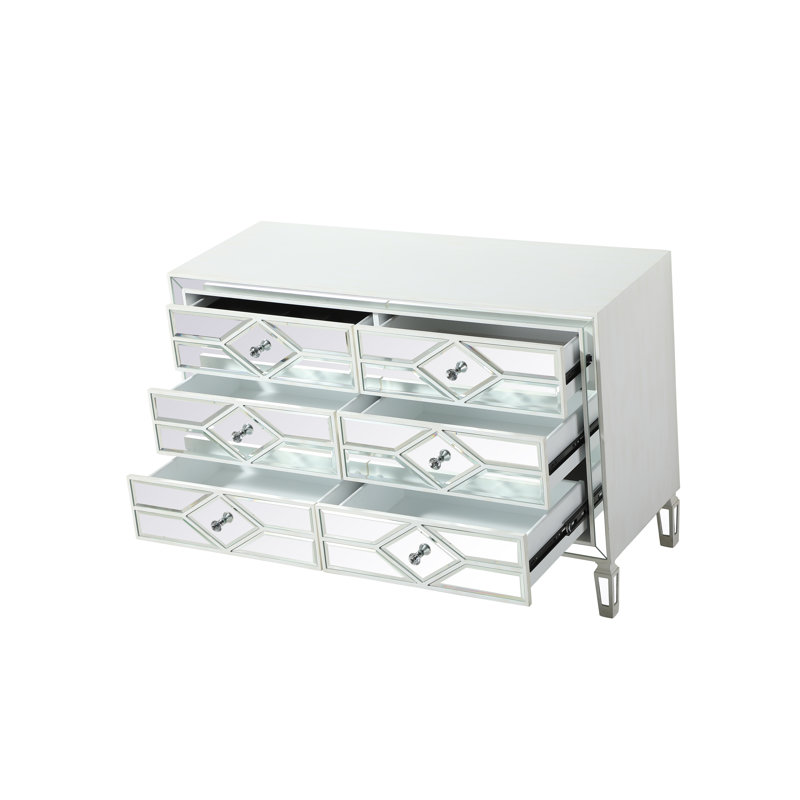 Bashaw 48'' W 6 - Drawer Dresser, Antique White
