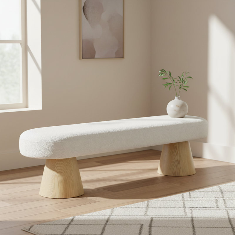 Banc rembourré 64 po Liora, Beige