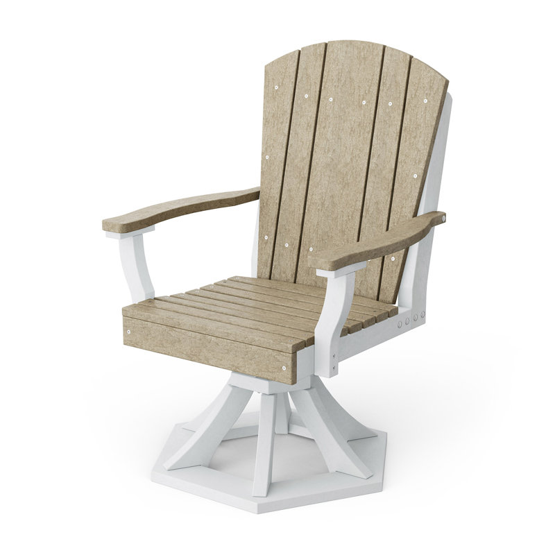 Chaise berçante pivotante Heritage, Bois patiné / blanc