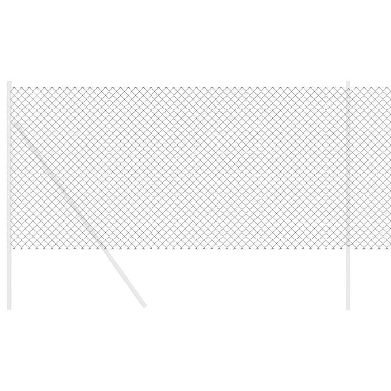 Chain Link Fence Steel, 140cm H x 1000cm W, Grey