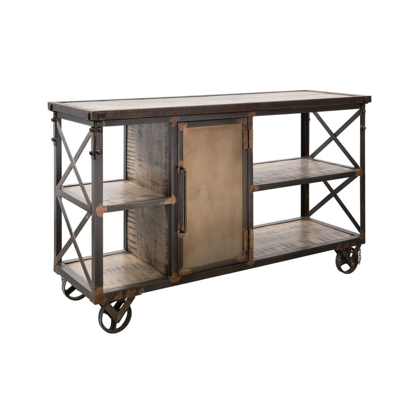 Heavy Industry Solid Wood Kitchen Cart, Brown