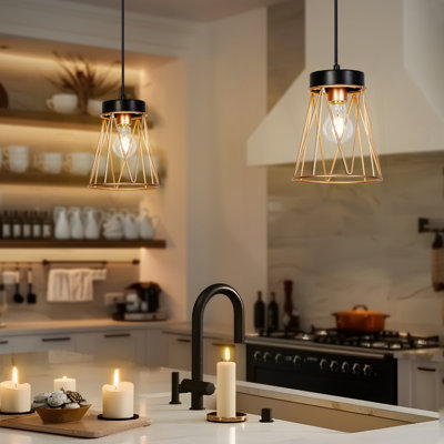 Luminaire suspendu simple géométrique 1 lumière Olajawon (1 ensemble)