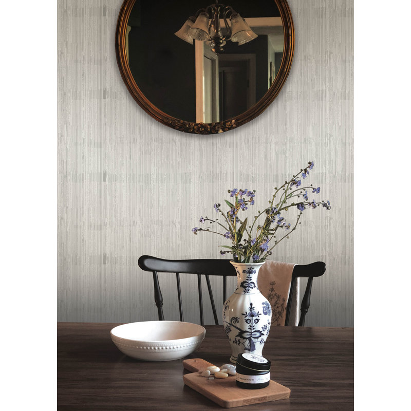 Somerset Stone Abstract Stripe Wallpaper, Light Gray