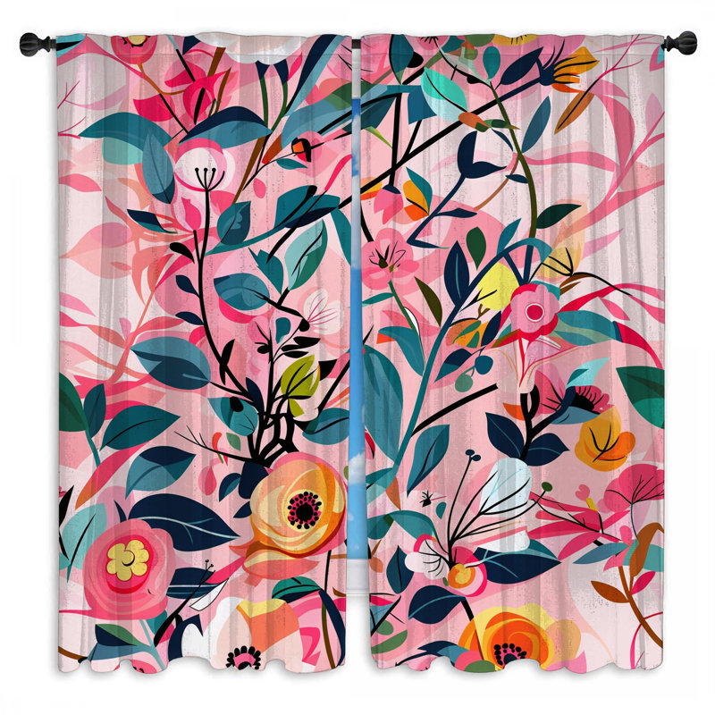 Rideaux de fenêtre à motif floral obscurcissant et obscurcissant - 2 panneaux, 20 po x 60 po - 2 panneaux