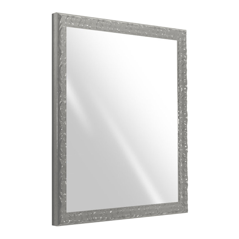Gilles Wood Flat Wall Mirror, Silver, 146cm H x 46cm W