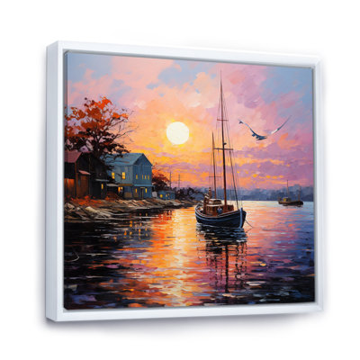Port Portside Harmony Pointillism - reproduction sur toile
