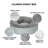 Plush & Diamond Print Calming Donut Dog Bed-1736152222-1736152208