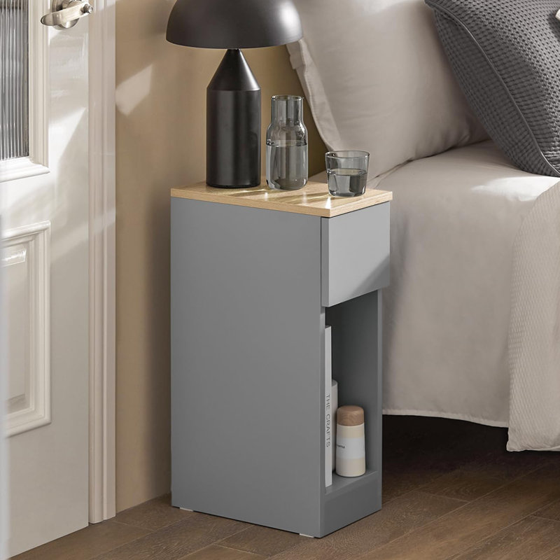 Bergmundur 20cm W Bedside Table, Grey