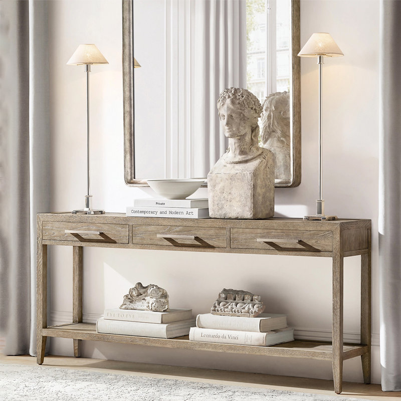 Rural Retro Multifunctional Console Table, Dark Gray