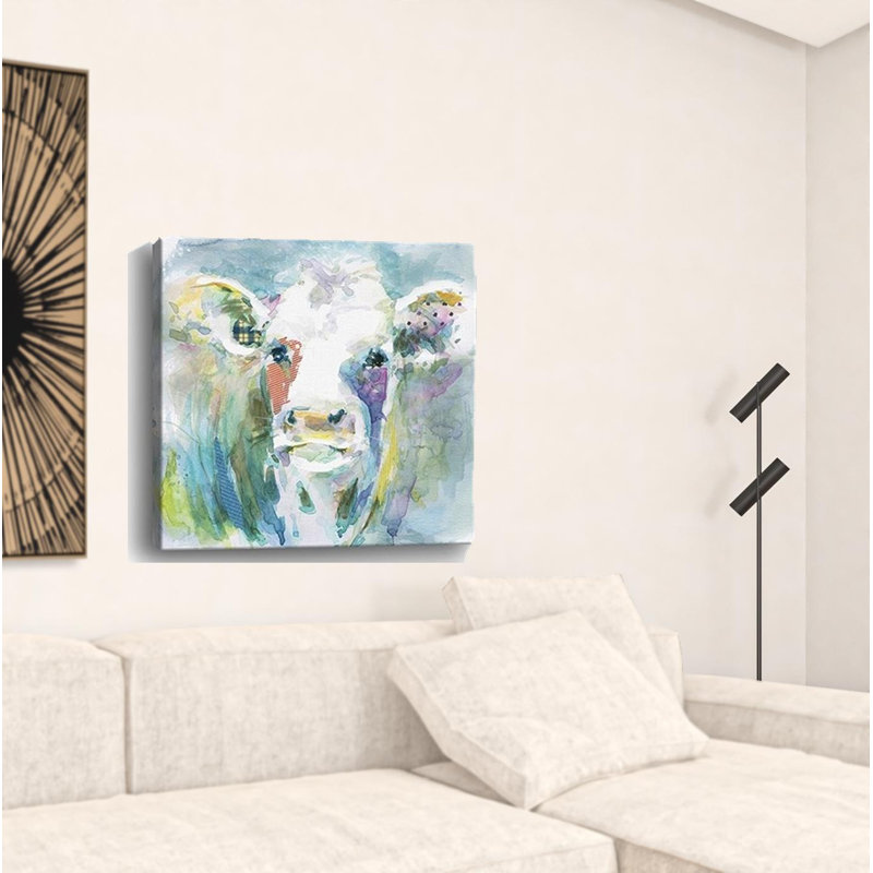 «Watercolor Cow», impression murale sans cadre