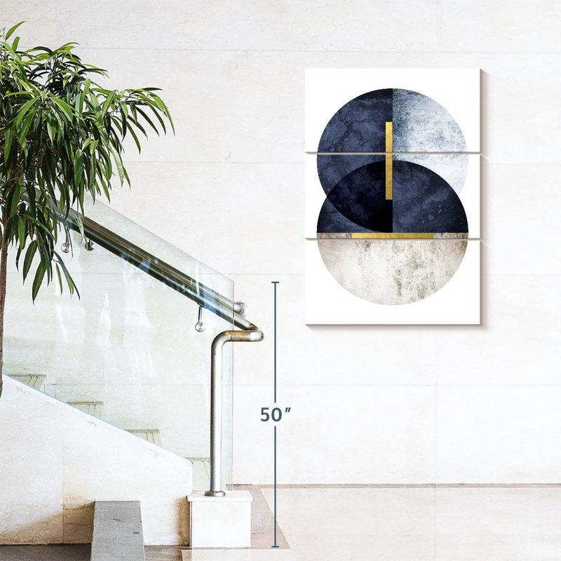 Impression d'art sur toile bleu marine foncé, H 57 po x l 36 po x P 1,25 po