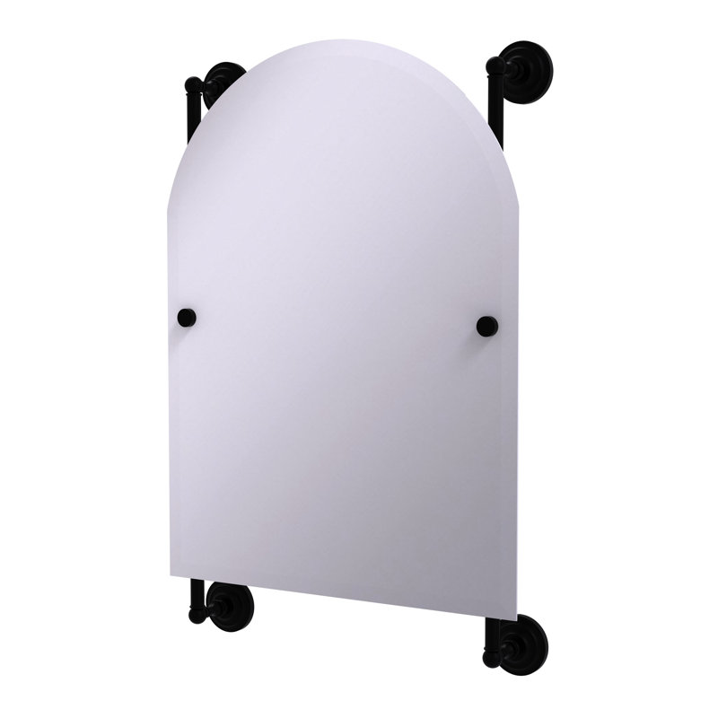 Miroir mural biseauté traditionnel Jhene, Noir mat