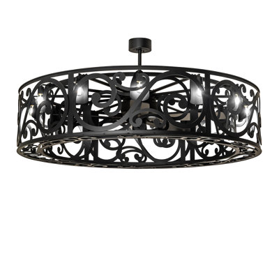 Plafonnier cylindrique semi-encastré à 12 lumières Dean