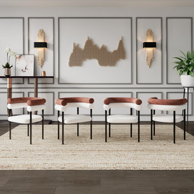 Chaises de salle à manger rembourrées avec pieds en métal Gatlynn